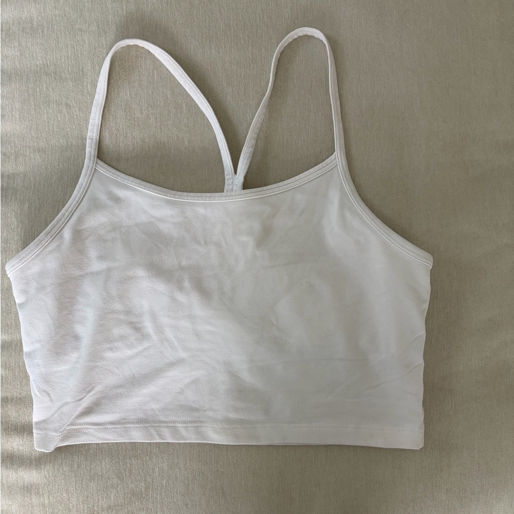 Women’s White Stretch Tank Bra — Comfortable Everyday Support